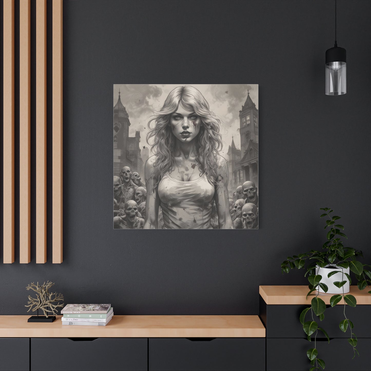 Zombie Swift Matte Canvas Wall Art — Gothic Horror Stretched Canvas
