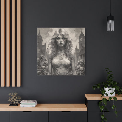 Zombie Swift Matte Canvas Wall Art — Gothic Horror Stretched Canvas