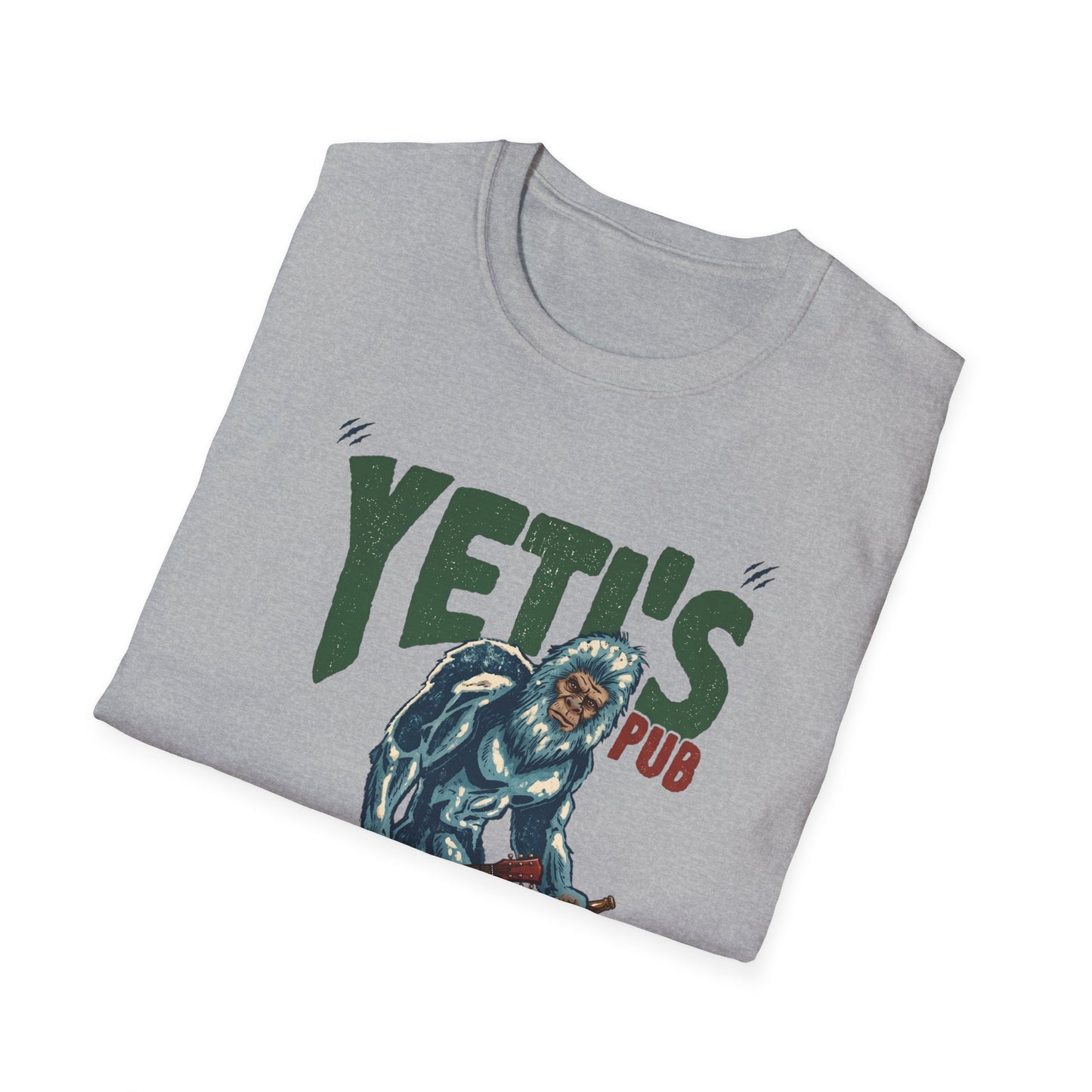 Yeti's Pub Graphic T-Shirt — Vintage Rock Band Snowman Design