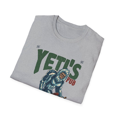 Yeti's Pub Graphic T-Shirt — Vintage Rock Band Snowman Design