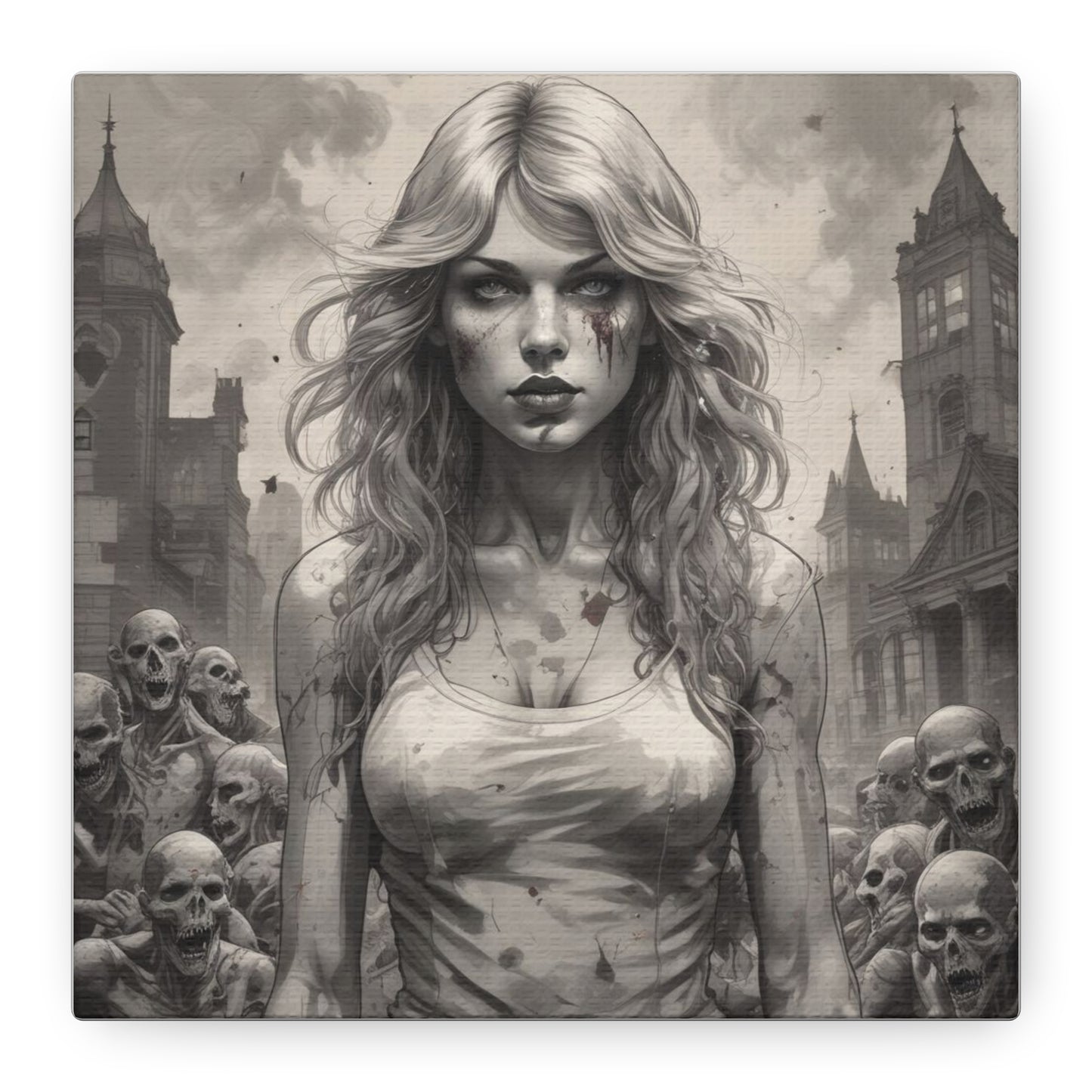 Zombie Swift Matte Canvas Wall Art — Gothic Horror Stretched Canvas