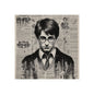 Vintage Newspaper Portrait Poster — Young Wizard Illustration Fine Art Print