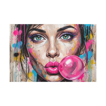 Abstract Bubble Girl Canvas Print — Matte Stretched Wall Art