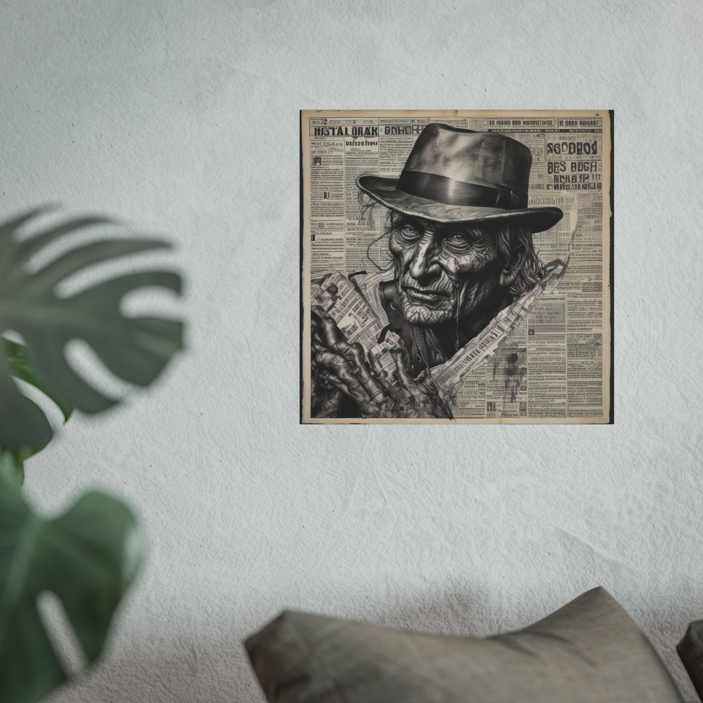 Freddy Krueger Vintage Newspaper Portrait Poster Print
