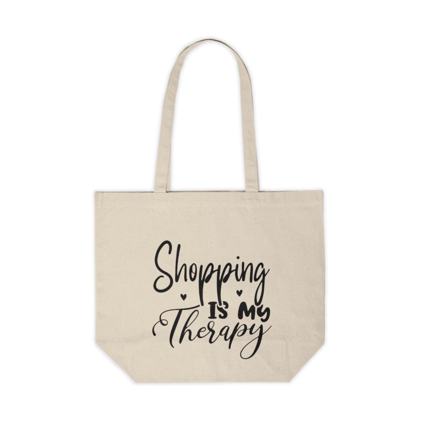 Shopping Tote — “Shopping Is My Therapy” Canvas Tote Bag
