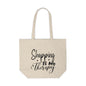 Shopping Tote — “Shopping Is My Therapy” Canvas Tote Bag