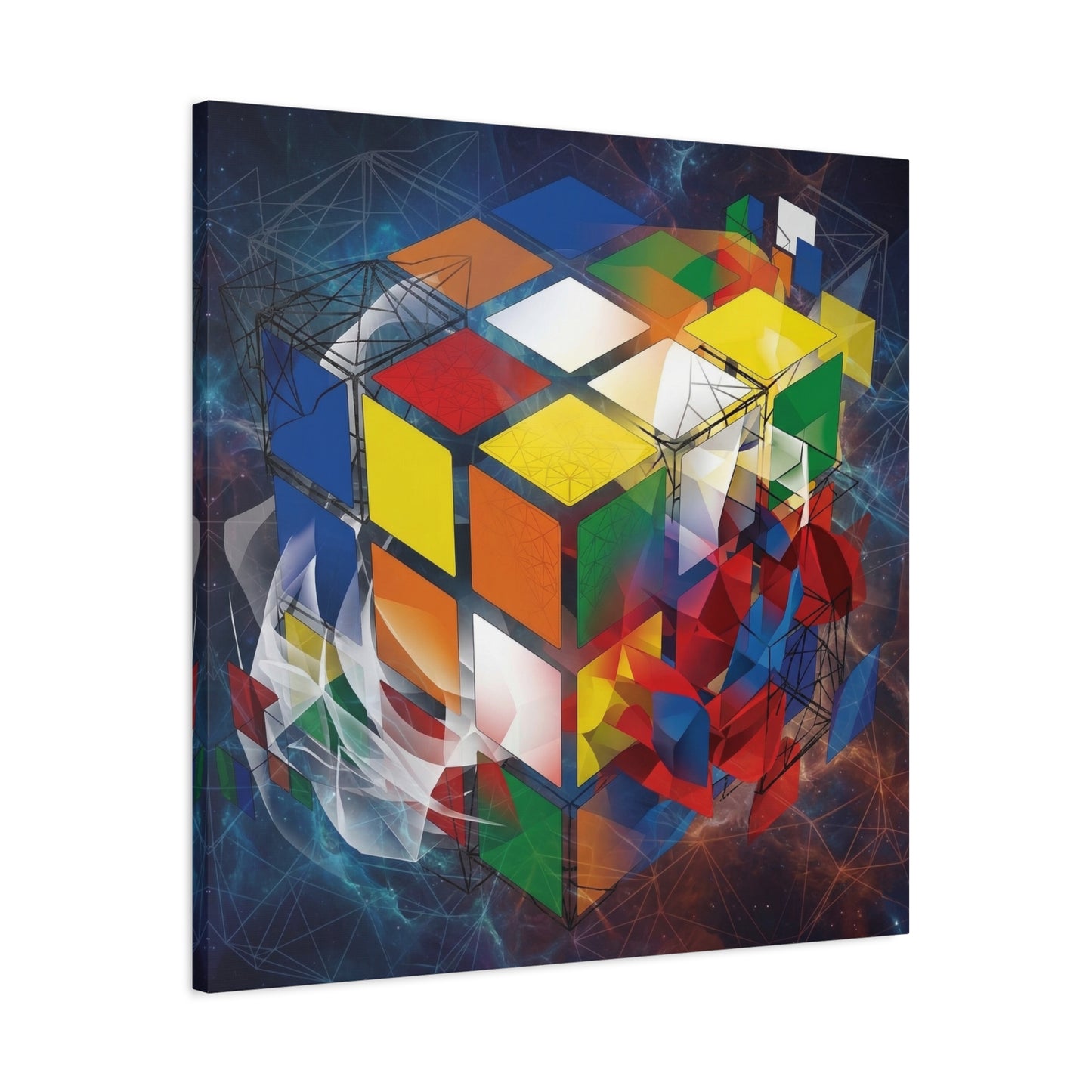 Magic Cube Abstract Canvas Wall Art Print — Matte Stretched Canvas