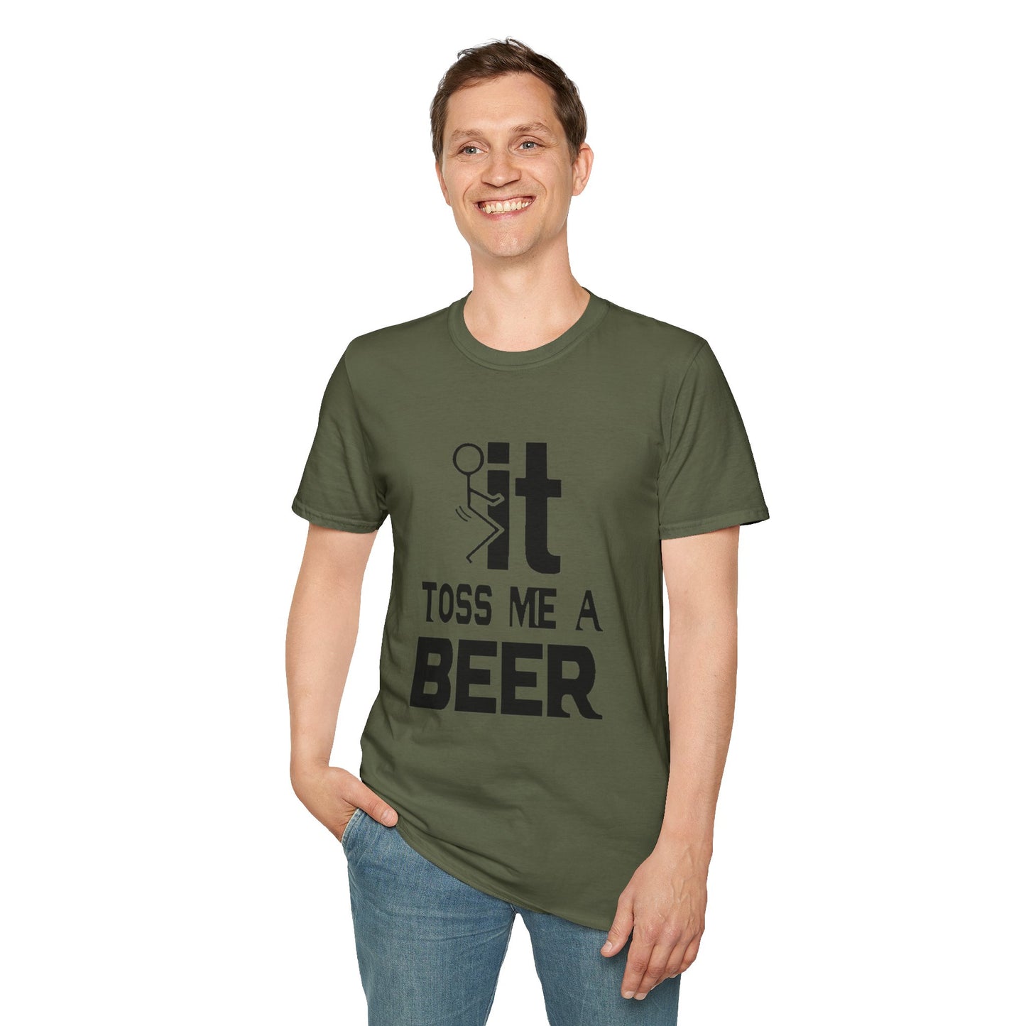 Funny 'Toss Me a Beer' T-Shirt – Beer Toss Party Tee