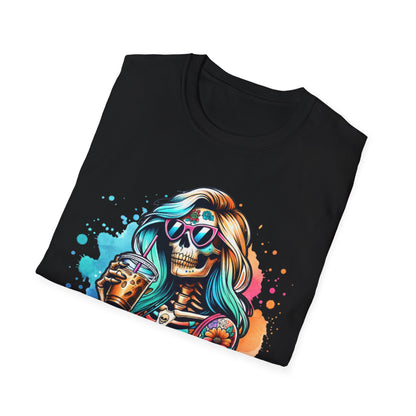 Cool Moms Club Skull T-Shirt — Colorful Day of the Dead Mom Graphic Tee