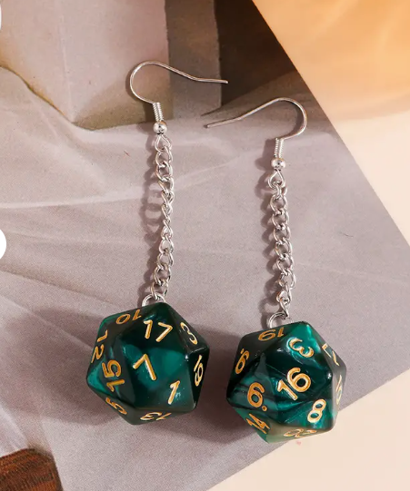 Dice Earrings - 20-Sided Dice