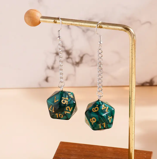 Dice Earrings - 20-Sided Dice