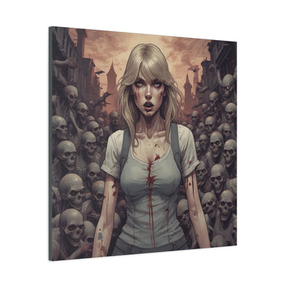 Zombie Swift Matte Canvas Wall Art — Gory Gothic Horror Illustration