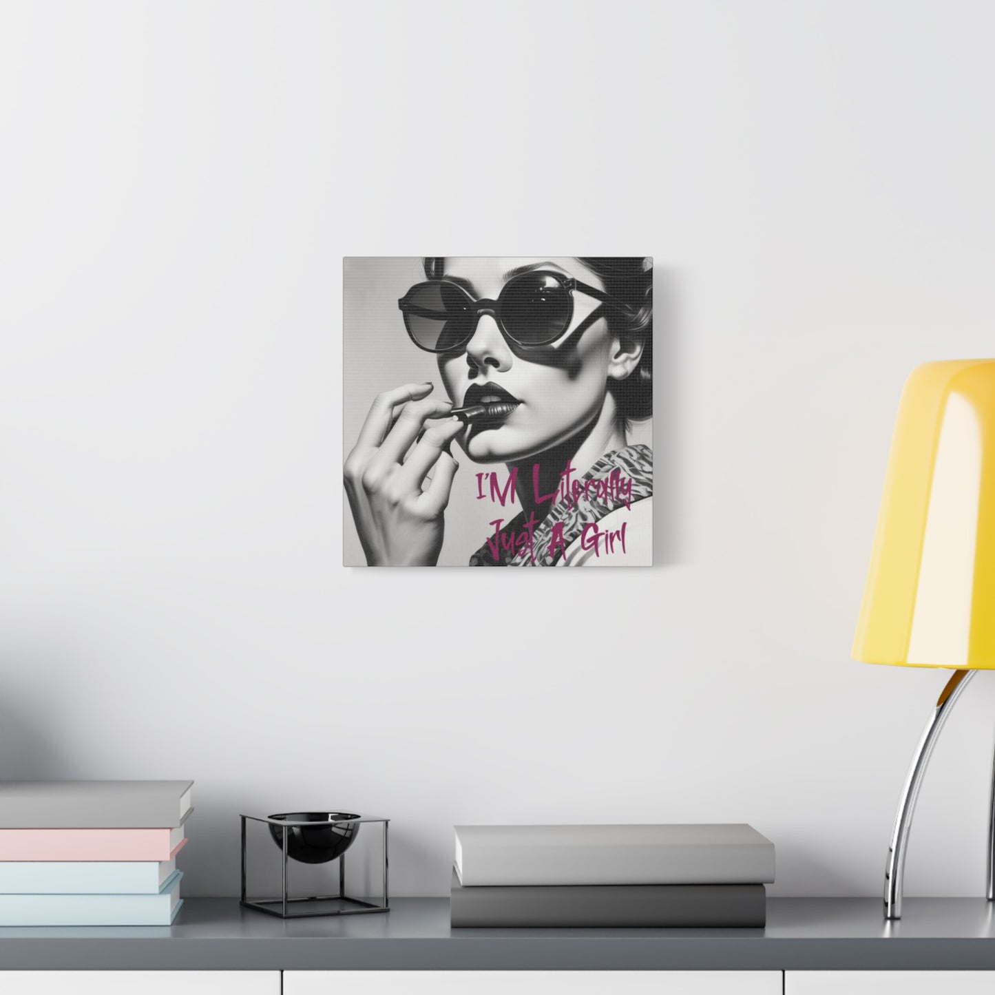 Canvas Wall Art - "I'm Literally Just A Girl" Retro Glam Portrait