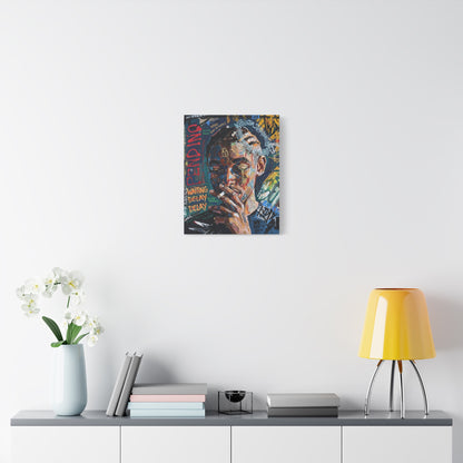 Urban Portrait Matte Canvas Print — 'Waiting Delay' Contemporary Street Art