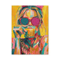 Colorful Pop Art Woman Drinking Canvas Wall Art