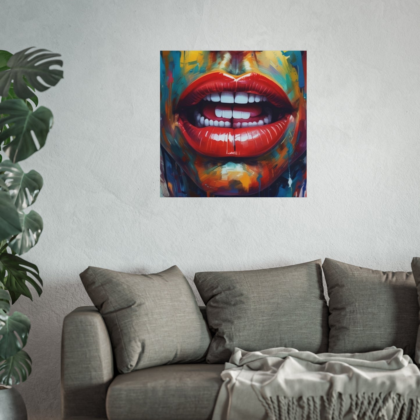 Colorful Pop Art Lip Poster Fine Art Print