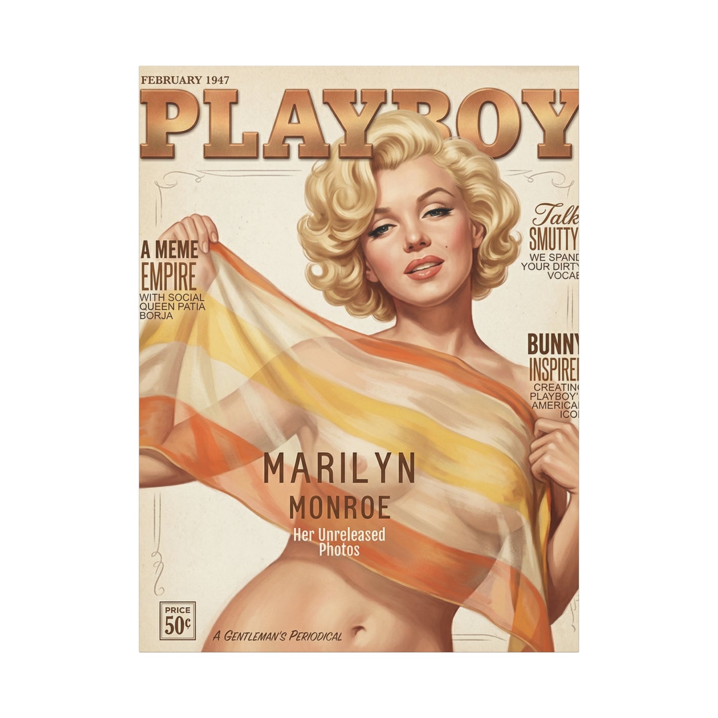 Monroe Portrait Matte Canvas Wall Art, Stretched 1.25"