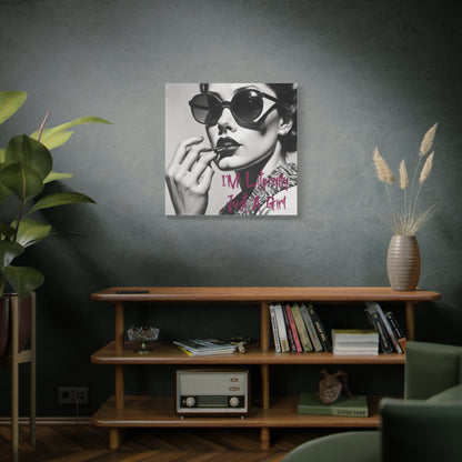Canvas Wall Art - "I'm Literally Just A Girl" Retro Glam Portrait