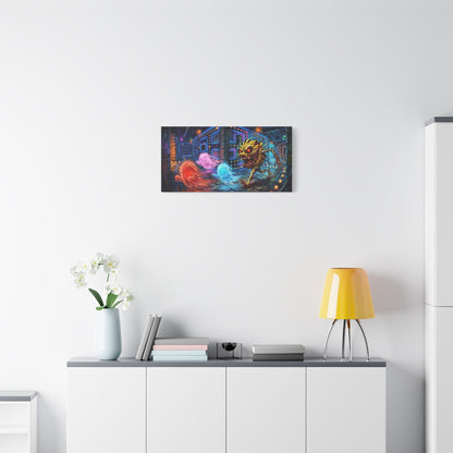 Evil Pacman Abstract Canvas Wall Art — Matte Stretched 1.25"