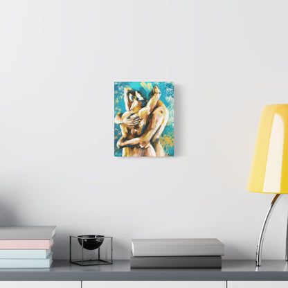 Abstract Embrace Canvas Art - Romantic Couple Matte Stretched Print