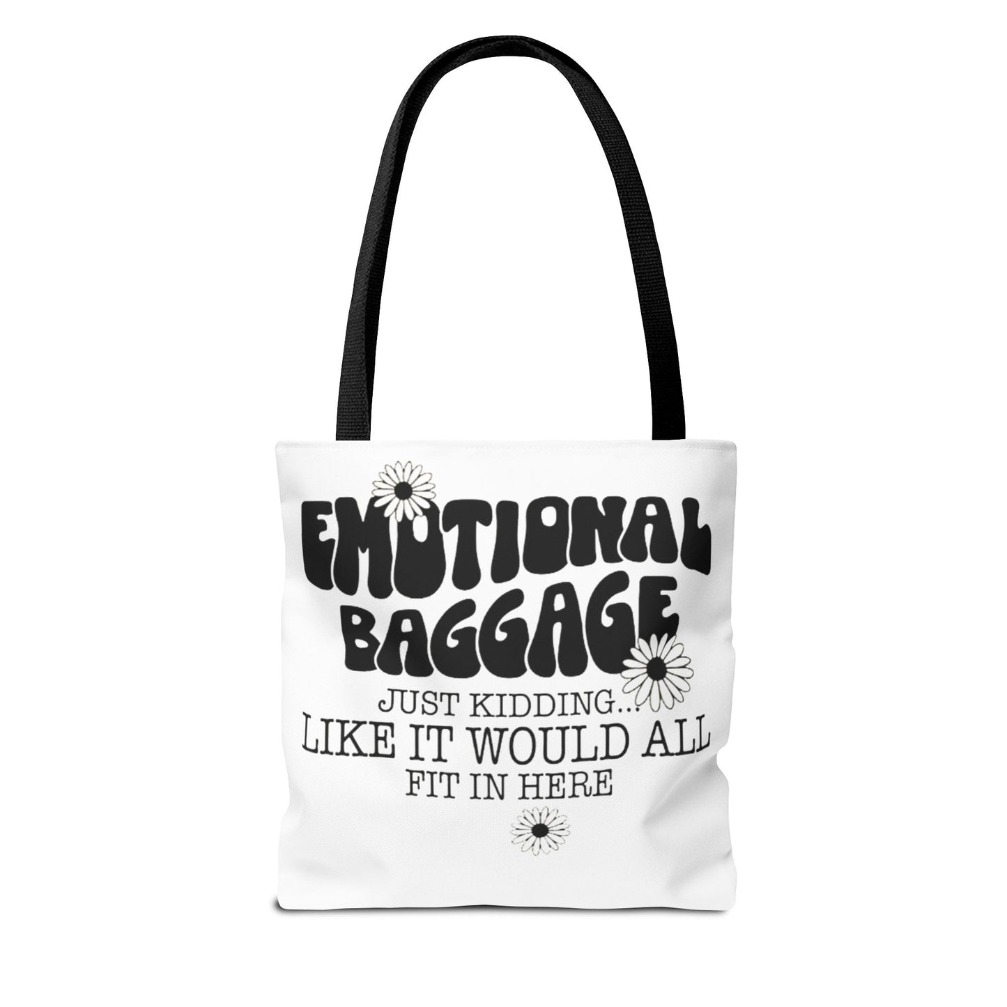 Tote Bag — "Emotional Baggage" Funny Quote Tote with Daisy Vibe