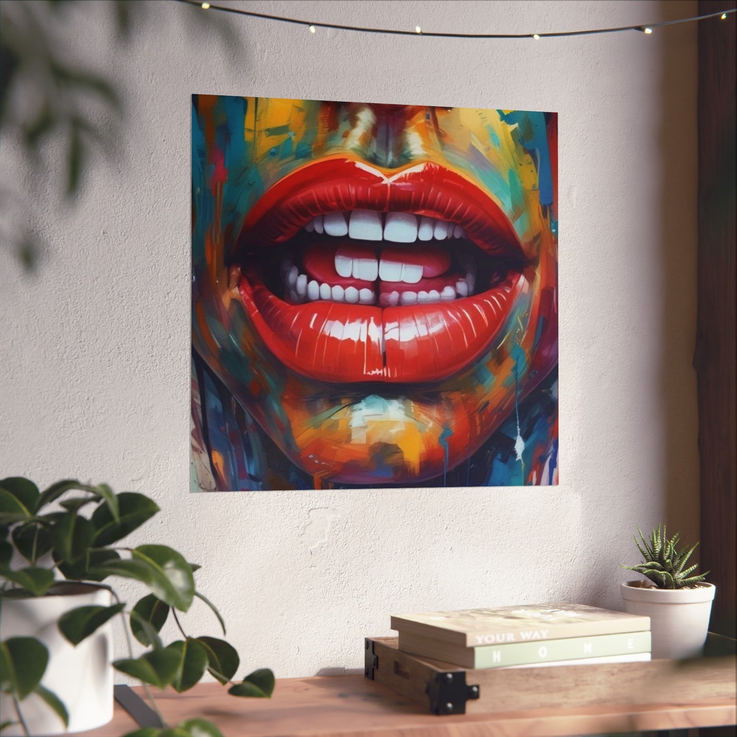 Colorful Pop Art Lip Poster Fine Art Print
