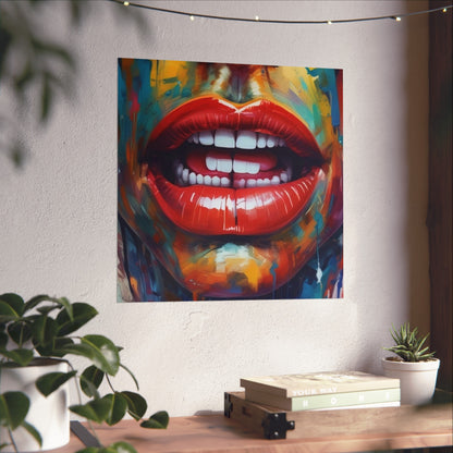 Colorful Pop Art Lip Poster Fine Art Print