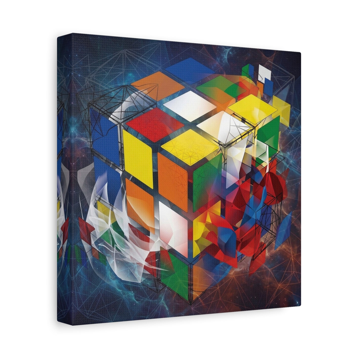 Magic Cube Abstract Canvas Wall Art Print — Matte Stretched Canvas