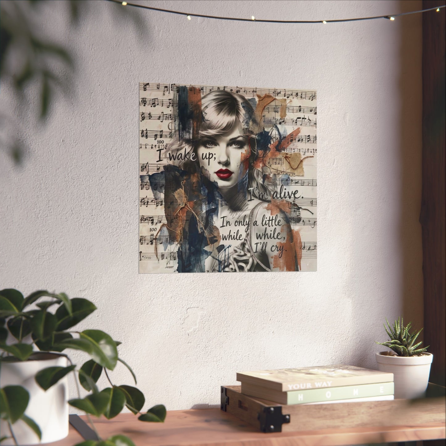 Swift Inspired Fine Art Poster — "I Wake Up; I'm Alive" Taylor-Inspired Music Portrait