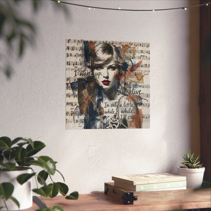 Swift Inspired Fine Art Poster — "I Wake Up; I'm Alive" Taylor-Inspired Music Portrait