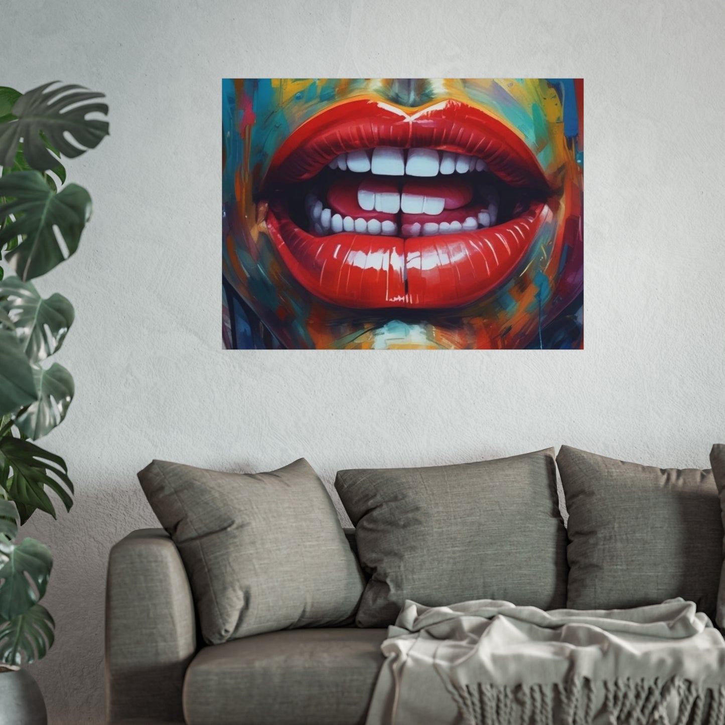 Colorful Pop Art Lip Poster Fine Art Print