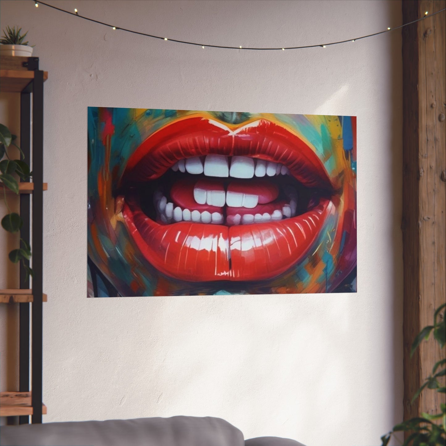 Colorful Pop Art Lip Poster Fine Art Print