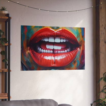 Colorful Pop Art Lip Poster Fine Art Print
