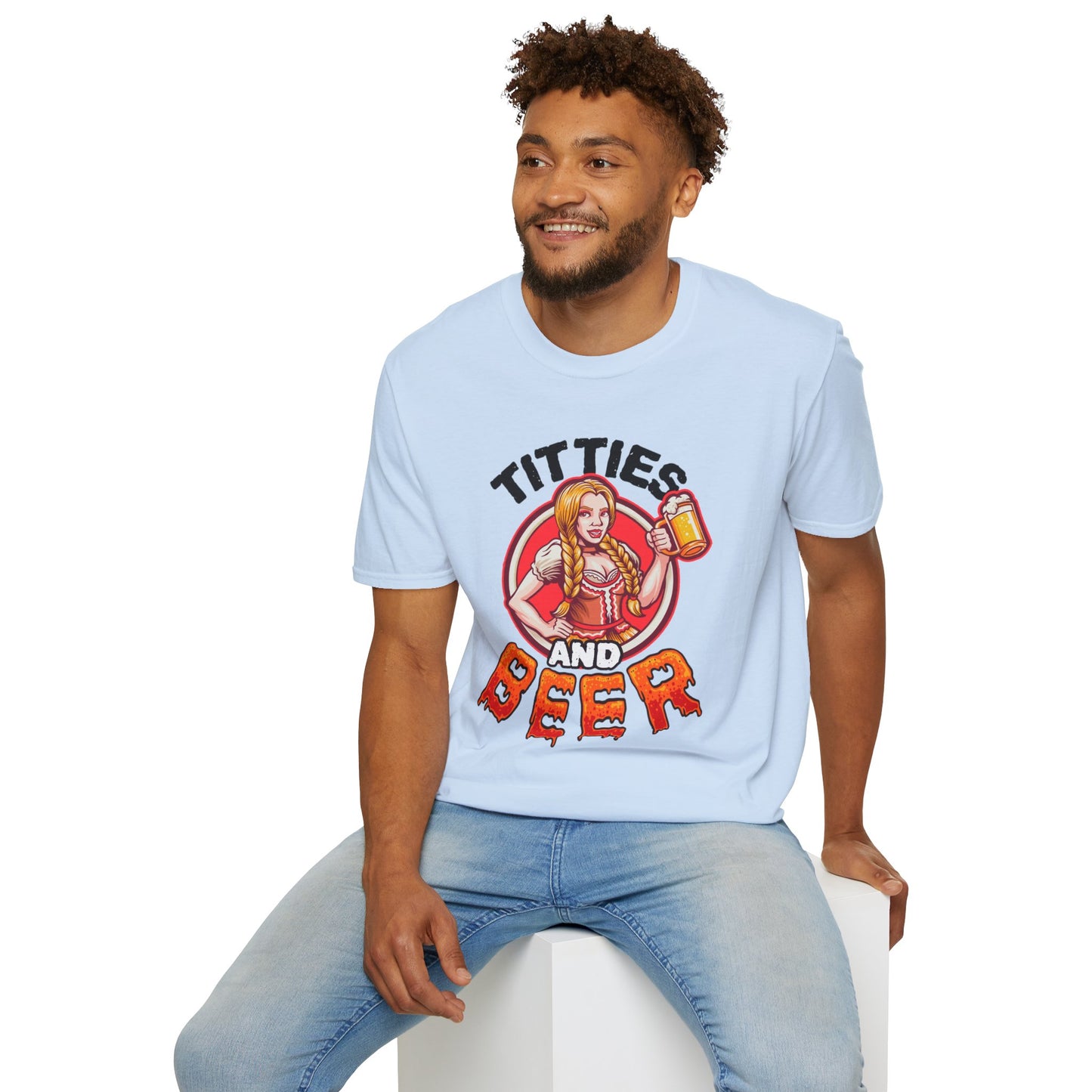 T-Shirt — "Titties and Beer" Oktoberfest Beer Girl Graphic Tee