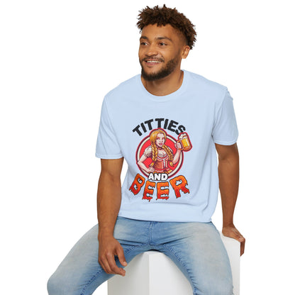 T-Shirt — "Titties and Beer" Oktoberfest Beer Girl Graphic Tee