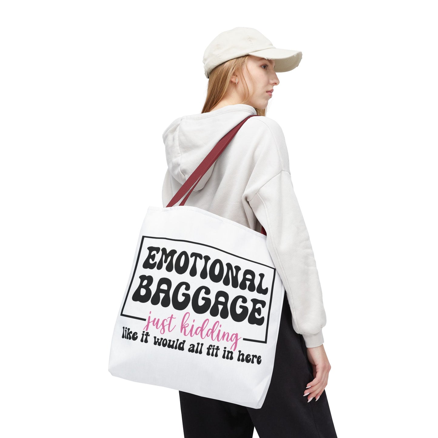 Emotional Baggage Tote Bag — Funny "Emotional Baggage (just kidding)" Reusable Shopper