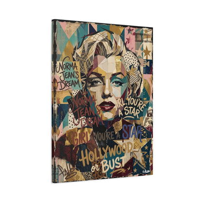 Hollywood Star Portrait Matte Canvas Wall Art, Stretched 1.25"