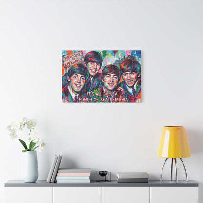 Pop Art Canvas Print - "It's All Just a Bunch of Beatlemania" Matte Stretched Wall Art