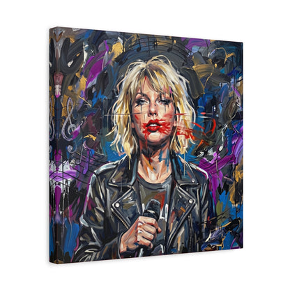 SMEARED THE LIPS Swift Portrait Canvas Art — Matte Stretched Canvas Print