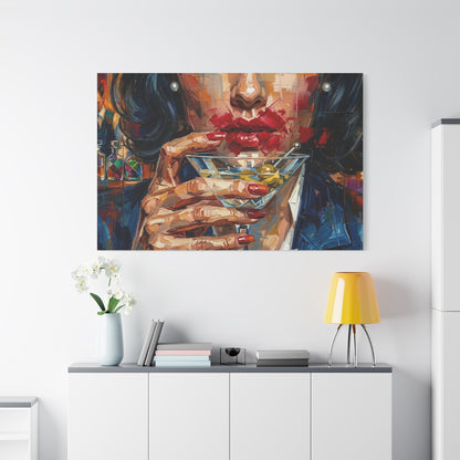 Cocktail Kiss Matte Canvas Wall Art