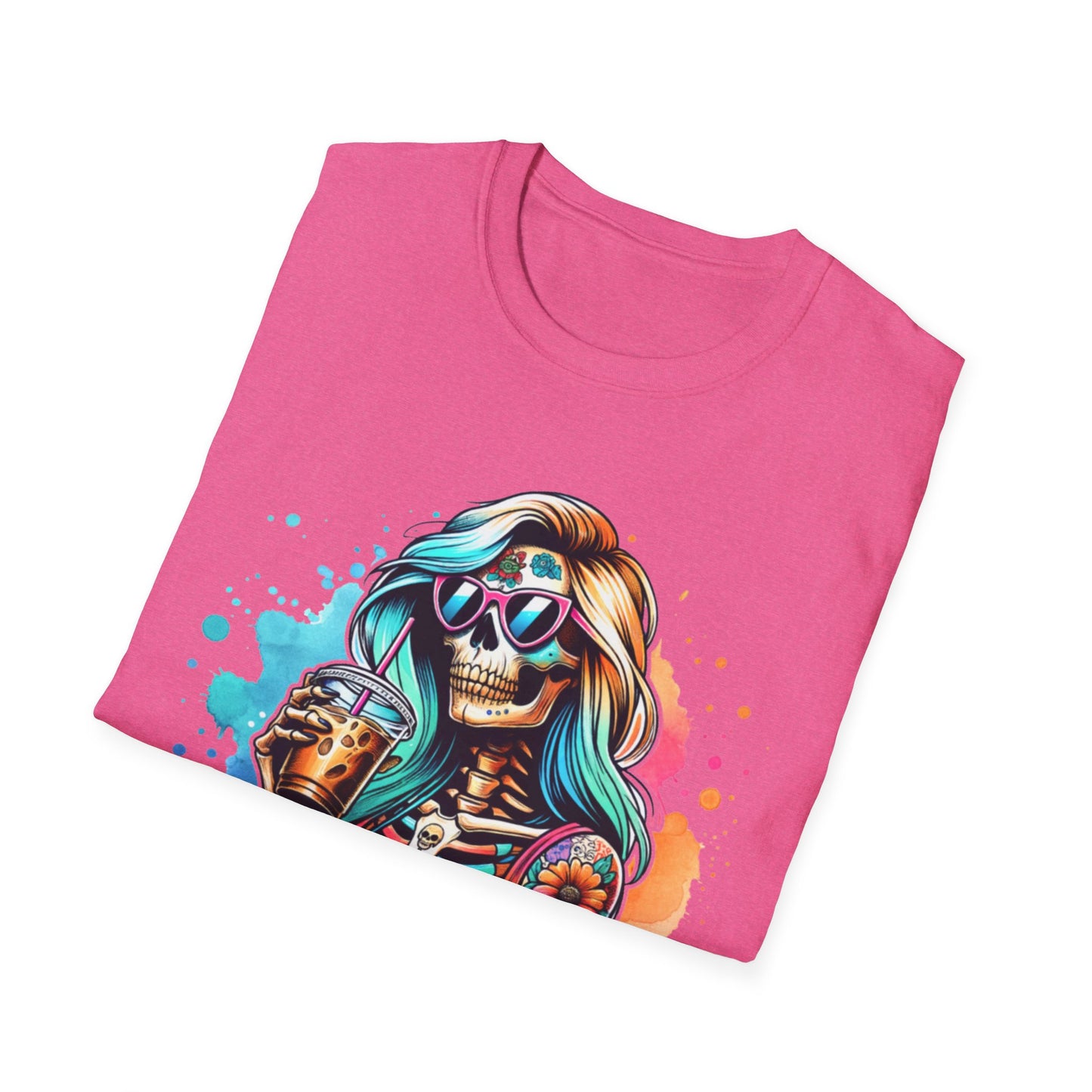 Cool Moms Club Skull T-Shirt — Colorful Day of the Dead Mom Graphic Tee