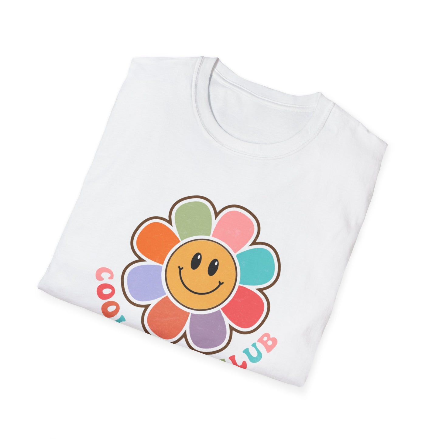 Cool Moms Club T-Shirt — Retro Floral Smiley Tee for Trendy Moms