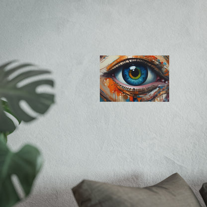 Vibrant Blue Eye Surreal Wall Art Print