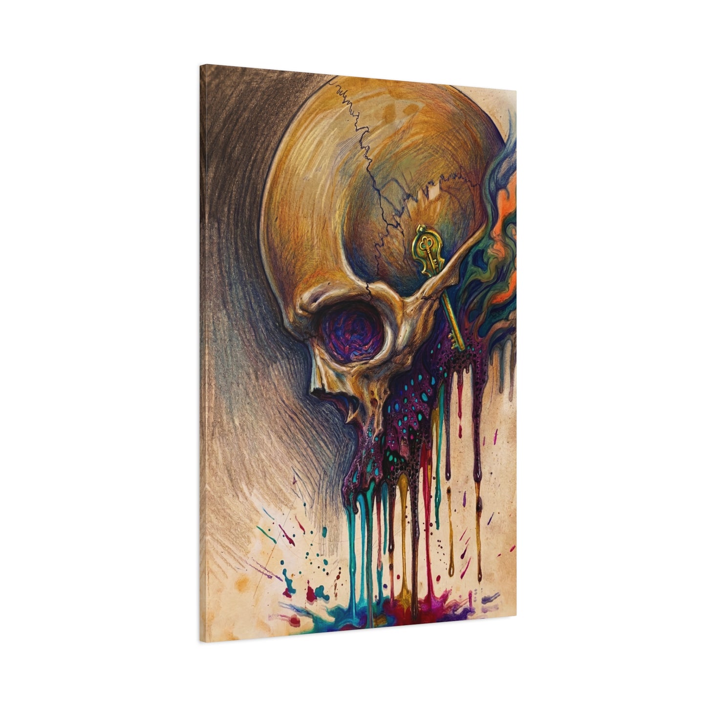 Skull Drip Matte Canvas Wall Art — Stretched 1.25"