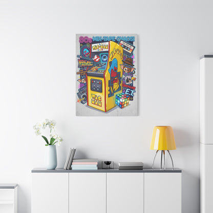 1980's Pop Culture Canvas Wall Art Print