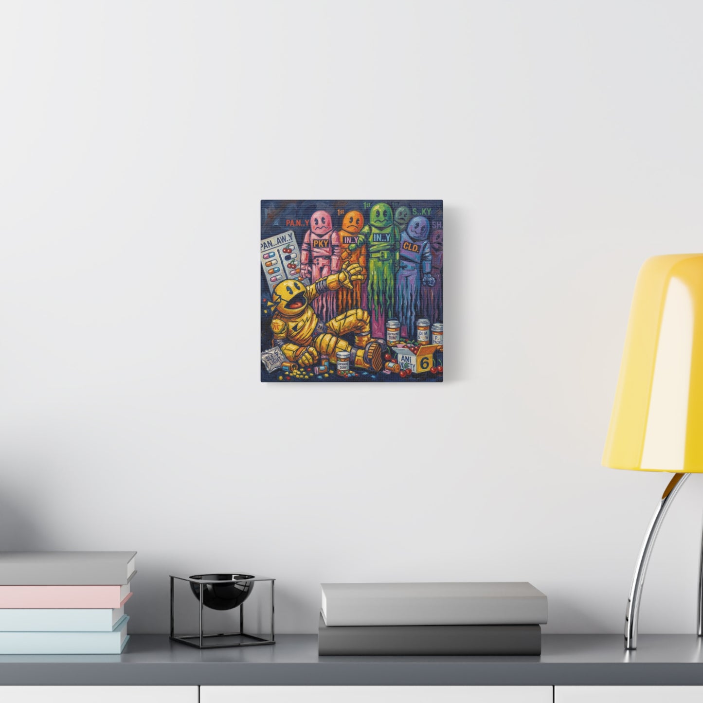 Depressed Pacman Canvas Wall Art Print