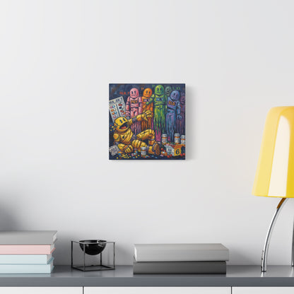 Depressed Pacman Canvas Wall Art Print