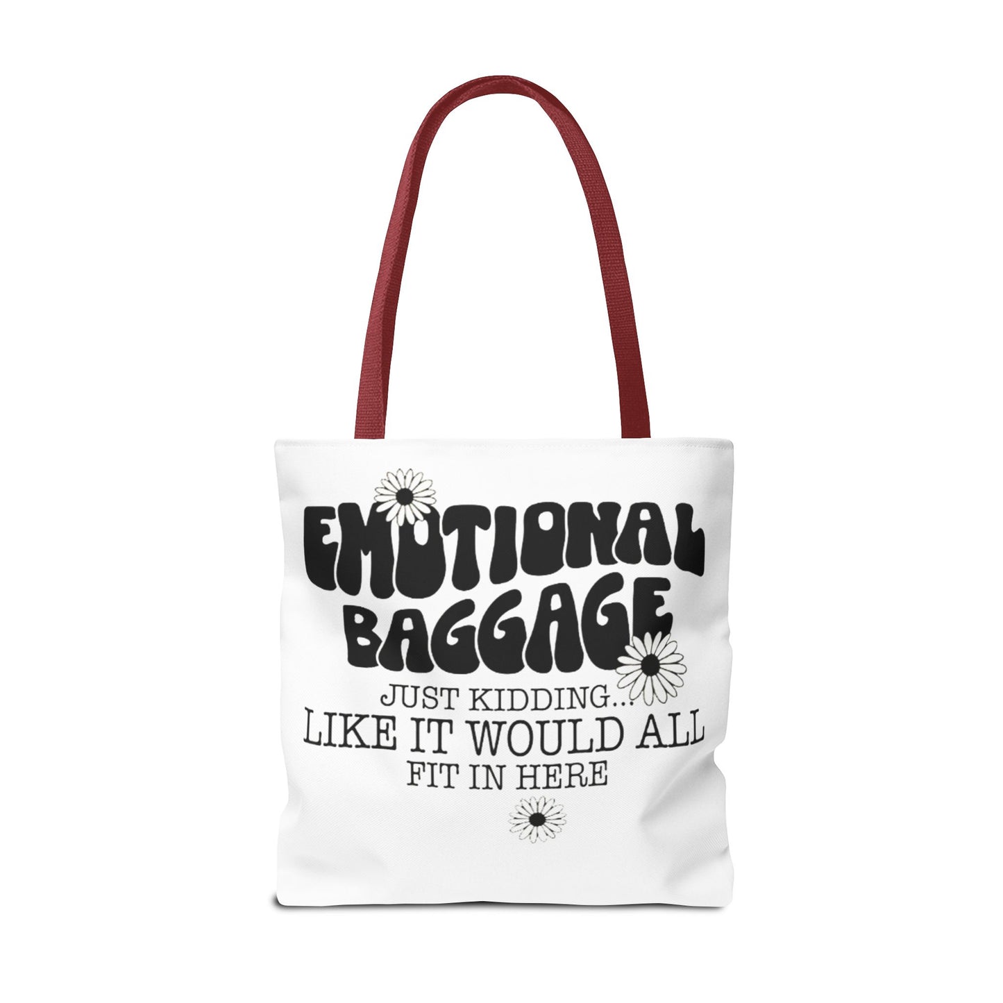 Tote Bag — "Emotional Baggage" Funny Quote Tote with Daisy Vibe