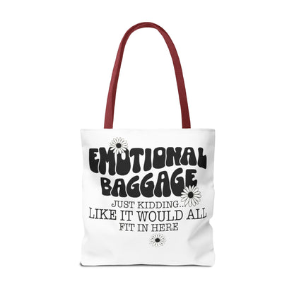 Tote Bag — "Emotional Baggage" Funny Quote Tote with Daisy Vibe