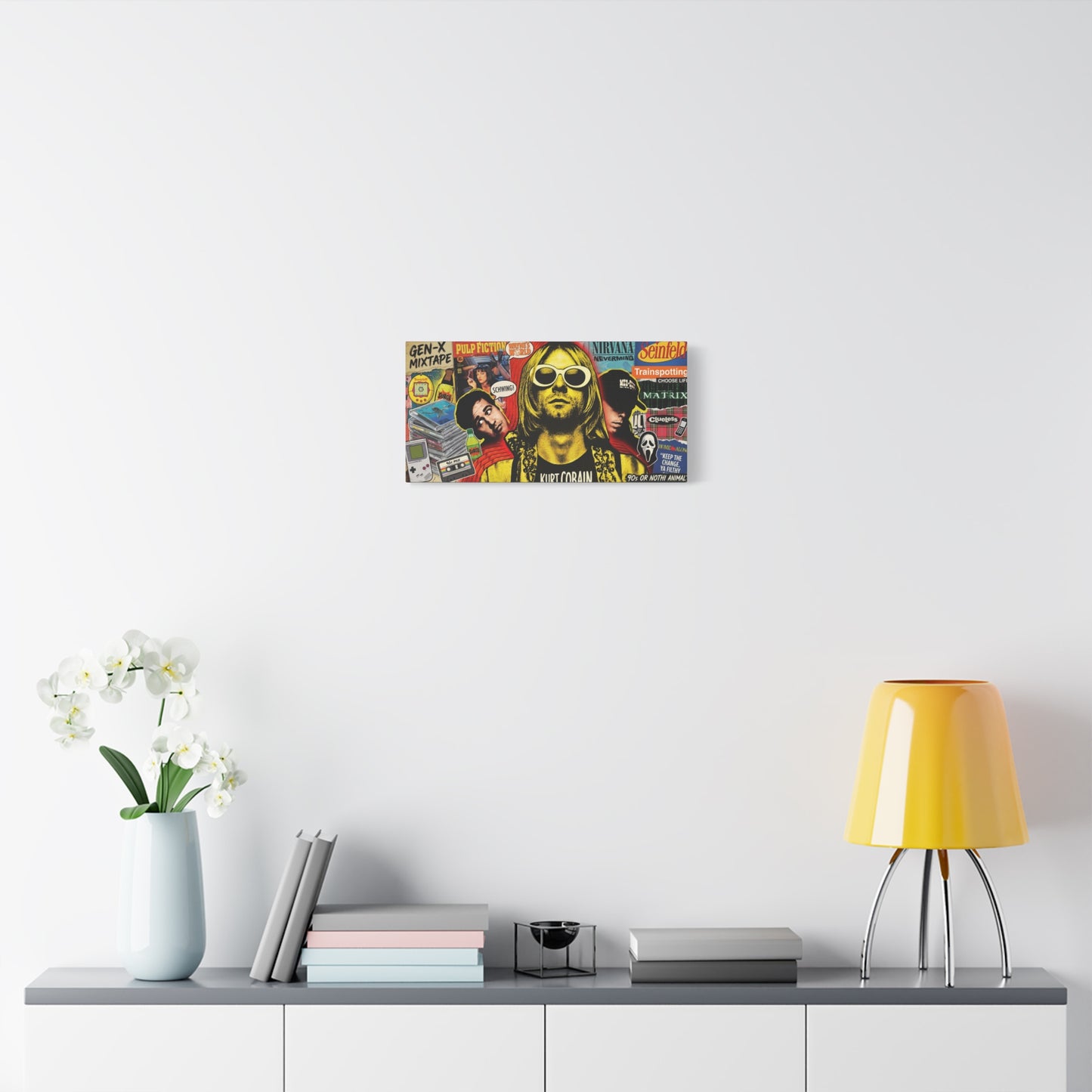 1990's Pop Culture Abstract Canvas Wall Art — Matte Stretched 1.25"